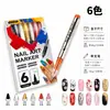 Pluma de Arte para Uñas Líquido Directo Transfronteriza Punta Fina de Aguja de 0.5 mm Pluma Liner para Uñas Ins Graffiti Marcador Pintado a Mano para Uñas