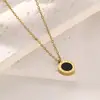 Colar de Aço Titânio com Números Romanos, Estilo Coreano, Joia Simples e Elegante, Corrente para Clavícula Feminina