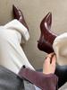 ¡Popular! Botines Estilo Europeo y Americano con Caña Ancha, Botas de Moda para Otoño e Invierno, Nuevos Botines Rectos de Punta Fina y Tacón Kitten