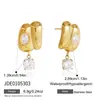 Pendientes Originales Jieding de Acero de Titanio y Circonita, Pendientes de Botón Lujosos y de Alta Gama, No se Desvanecen, Joyería Transfronteriza de Acero Inoxidable para Mujer