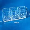 Caja de Almacenamiento para Cosméticos, Estante de Almacenamiento, Estante de Almacenamiento para Brochas de Mesa de Maquillaje, Almacenamiento de Caja para Lápices de Cejas de Escritorio, Transparente a Prueba de Polvo al por Mayor