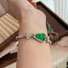Pulsera Calcedonia Verde Natural de Calabaza Pulsera de Ágata Pulsera de Calabaza Bienestar Pequeña Exquisita Simple Moda Tendencia Mujeres