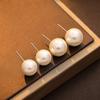Pendientes de perlas nuevos de plata S999 para mujer, sencillos y de alta gama, con cuentas elegantes de celebridades de Internet, joyería para las orejas que combina con todo.