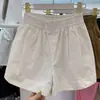 Shorts de Cintura Alta para Mujer Verano Delgados Rectos Holgados Adelgazantes Combinan con Todo Casual Para Usar Afuera Pantalones Cortos