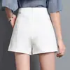 Shorts de traje de verano para mujer de cintura alta 2026 nuevo negro sueltos línea A pierna ancha adelgazantes de gasa hot pants para mujer