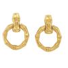 Latón Chapado en Oro Real Cruz Europea y Americana de Venta Caliente Estilo Minimalista de Personalidad Círculo de Nudo de Bambú Temperamento Retro Pendientes para Mujer