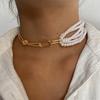 Collar de perlas transfronterizo para mujer, cierre OT, colgante de amor, cadena para clavícula, joyería de estilo japonés y coreano, accesorios de alta gama de Yiwu al por mayor