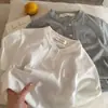 Camiseta Polo de Manga Curta Infantil Versátil Verão Novo Estilo Coreano Botão Moda Camada Base para Bebês e Crianças