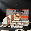 Juego de Cuenco y Palillos de Cerámica Estilo Retro para Caballo Caja de Regalo de Lujo Ligero Boda Regalo de Acompañamiento Festival de Apertura Regalo de Inauguración de Casa