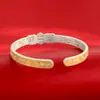 Pulsera de Plata de Ley Esmaltada Estilo Palacio para Mujer Pulsera de Plata Pura 9999 Estilo Chino Plata Dorada para Regalo de Madre y Novia