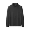 Chaqueta de capa de aire 300g para Primavera y Otoño, para Exteriores, Algodón Desen Líquido, Cuello Alto, con Estampado de Logo, Sudadera tipo Cárdigan con Cremallera y Bordado