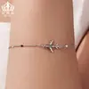 Pulsera Original Voyage Aircraft de Aiful Versátil Plata de Ley S925 Chapada en Platino Joyería de Circonita Accesorio de Mano para Commuter de Mujer