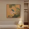 Pintura Decorativa para Sala de Estar Estilo Canción, Pintura de Flores y Pájaros, Pintura para Colgar en el Vestíbulo, Pintura de Pared para Pasillo Estilo Chino Francés Retro