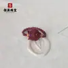 Anillo de Cinabrio Piedra Cruda Arena Dorada Púrpura Cuentas Pixiu Flor Rosa Anillo de Espinela Anillo Elástico Suministro en Vivo
