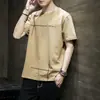 Camiseta de manga curta masculina estilo coreano moderna de verão solta de algodão camiseta de estudante transfronteiriça nova camisa de meia manga