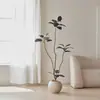 Árbol de Goma Black Diamond Planta Verde Artificial Decoración de Sala de Estar de Lujo de Gama Alta Planta Falsa Biónica Grande de Pie Estilo Wabi-Sabi