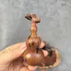 Calabaza de Dragón de Cabeza Larga de Madera de Azufaifo Golpeada por el Rayo, Calabaza Pequeña de Madera de Azufaifo Adorno de Mano, Colgante Pequeño de Calabaza de 8 cm, Amuleto Protector