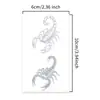 Pegatina de tatuaje de escorpión realista con papel de plata, estilo oscuro genial, estilo europeo y americano, impermeable y duradera, adecuada tanto para hombres como para mujeres