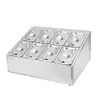 Caja de Condimentos, Frasco de Condimentos Comercial, Caja de Ingredientes para Restaurante, Caja Pequeña de Ingredientes, Estante Combinado de Condimentos Autoservicio para Hot Pot, Recipiente para Porciones