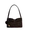 Bolso Tote Retro de Bloques de Color Gamuza Estilo Coreano para Mujer Otoño/Invierno 2026 Nuevo de Gran Capacidad para Viajes Diarios de un Solo Hombro Cruzado