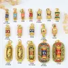 Colgante Giratorio con Esmalte Dorado Antiguo del Mantra de Seis Palabras para Pulsera o Collar DIY Cuerda Trenzada con Cuentas Accesorios de Joyería Venta al por Mayor