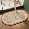 Alfombrilla de Diatomeas para Baño, Alfombrilla para Pies Resistente a la Suciedad Estilo Americano, Alfombrilla Absorbente de Agua Antideslizante para Inodoro, Alfombra de Separación Seca y Húmeda