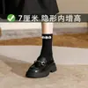Zapatos mocasines de plataforma nuevos para la primavera de 2024 para mujer, slip-on, estilo británico, zapatos de cuero, populares, populares, zapatos con hebilla de caballo