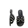 Zapatos de Perlas para Mujer Estilo Francés Verano 2026 Nuevos Sandalias de Verano para Mujer Chanclas Planas de Moda Estilo Chanel para Mujer Uso Exterior de Verano