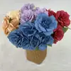 Gran Ramo de 7 Rosas de Nieve con el Carácter "Fu" para Arreglos de Suelo de Boda, Accesorios de Decoración de Interiores, Flores de Seda a Todo Color Estilo Europeo