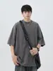 Camiseta de algodón puro de manga corta para hombre estilo vintage, corte holgado europeo y americano, adecuada para adolescentes, Amazon transfronterizo, 180G, marca americana de moda, venta al por mayor