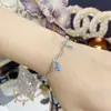 Anillo Versa Nuevo Estilo Francés Super Hada Encaje Borla Gota de Agua Aguamarina Aro de Luz Lujo Nicho Estilo Corte Pulsera