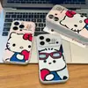 Pareja Abrazando a un Gato Cariñoso Adecuado para Funda de Teléfono Apple 17Promax Corazón de Burbuja Dibujo Animado Huawei Xiaomi 17Vivo
