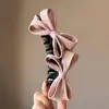 Presilha banana plissada de chifon, presilha vertical, presilha de garra de verão de alta qualidade, presilha para rabo de cavalo na nuca, presilha de cabelo elegante e delicada
