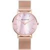 Relógio com Pulseira de PU Wish Novo Modelo Feminino PV Moda Pulseira de Aço Inoxidável Ouro Rosa Atacado Logotipo Personalizado Mostrador Grande Relógio de Pulso