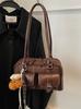 Bolsa Tote Retro de Luxo Grande Capacidade para Mulheres 2025 Outono Nova Nicho Textura Fosca Bolsa de Ombro Único Axila