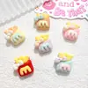 Mini Joias de Resina com Laço Acessórios de Batata Frita DIY Manual Luvas de Manicure Meias de Cinco Dedos Brinquedos Acessórios Culturais e Criativos