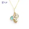 Transfronterizo 12 Colores Gota de Agua Piedra de Nacimiento Hoja Grabado DIY Collar Regalo de Vacaciones Collar del Día de la Madre Fabricante Suministro