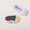 Horquilla de lana tejida con flor de fresa cereza de estilo pastoral diy adorno para la cabeza para niños accesorios para el cabello material para horquilla rota al por mayor