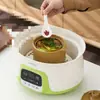 Olla de Cerámica Impermeable para Estofado Tazón Doméstico para Huevo al Vapor con Tapa Tazón para Natillas al Vapor Olla de Barro Taza para Sopa Individual Olla Pequeña para Estofado