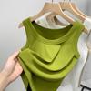 Camisola para mujer 2025, nueva camiseta de base fina con cubierta Sufu para mujer, elegante top interior ajustado sin mangas