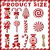 Conjunto de Enfeites de Pirulito Doce de Natal Decoração de Árvore de Natal Pingente Decorativo de Pirulito de Menta de Madeira