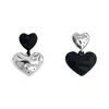 Pendientes de Corazón de Color Contrastante Grandes y Pequeños para Mujer 2025 Nuevo Estilo Caliente Pendientes Elegantes de Lujo Accesible Pendientes Únicos Versátiles