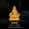 Mini Estatua de Buda Portátil Dorada 1.0 pulgada Adorno Shakyamuni Amarillo Luso Mani Vajra Guanyin de Cuatro Brazos Exquisita
