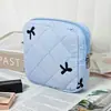 Bolsa Cuadrada Pequeña Acolchada con Lazo, Bolsita de Almacenamiento Linda y Femenina, Bolsa Portátil Mini para Guardar Servilletas Sanitarias, Personalizable
