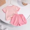 Conjunto de Verano Elegante para Niñas 2026 Nuevo Estilo de Algodón de Manga Corta de Dos Piezas para Niños Pequeños