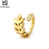 Fornecimento AliExpress de joias de aço titânio moda estilo japonês e coreano anel feminino simples folha uma geração de cabelo
