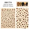 Pegatinas para Uñas Estampado Leopardo Maillard Transfronterizas, Lote Mixto Variado de Pegatinas para Uñas DIY Estampado Leopardo Marrón y Negro Planas, Estilo Dh