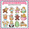 Conjunto de 12 Peças de Bonecos de Pão de Gengibre com Glacê, Biscoitos Fofos, Decorações Penduráveis para Parede e Janela de Festa de Árvore de Natal