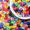 Miçangas Acrílicas de Rosto Sorridente Miçangas Multicoloridas Miçangas Soltas Feitas à Mão Pulseiras de Amizade Acessórios de Joias DIY para Educação Infantil