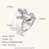 Joyería de Acero Inoxidable, Nuevo Estilo Popular Europeo y Americano, Pendientes Colgantes, Collar, Anillo de Rana y Palmera Chapados en Oro de 18 Quilates de Nicho